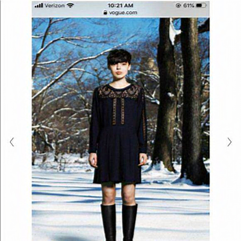 SEA New York Lace Yoke Bateau Neckline Black Mini Dress Women Size 6